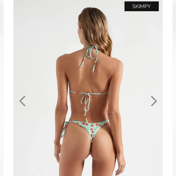NWT OneOne Swimwear Bikini Set Cherry Crush Ariel Sexy Cute Cherries New Pattern - Picture 10 of 10